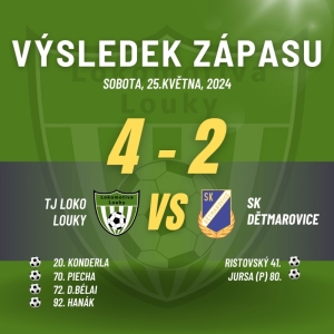 TJ Lokomotiva Louky : SK Dětmarovice 4:2 (1:1)